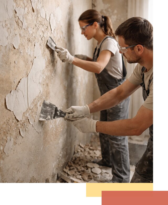 Снятие старой шпаклевки и подготовка поверхностей в Канаше