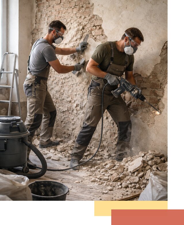 Демонтаж штукатурки со стен в Канаше быстро и аккуратно