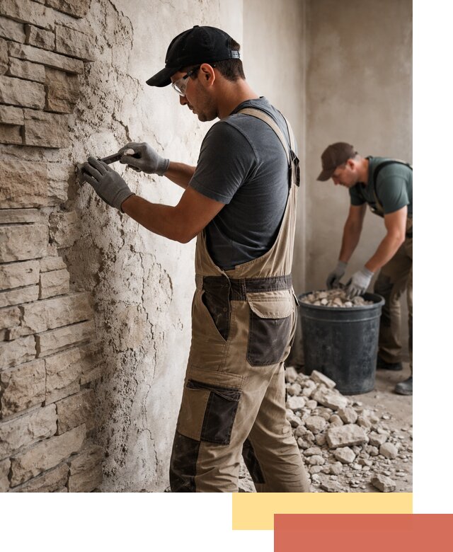 Демонтаж декоративного камня в Канаше профессионально и безопасно