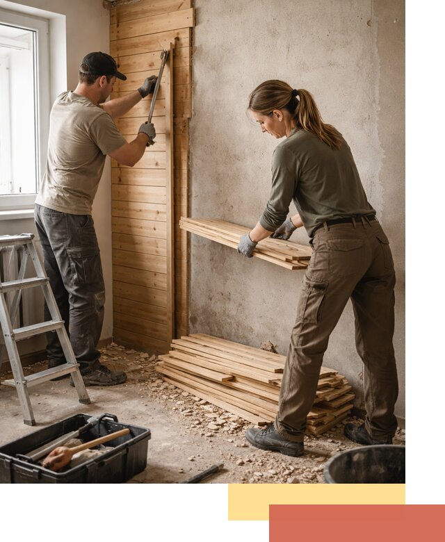 Демонтаж вагонки со стен в Канаше — профессиональный демонтаж