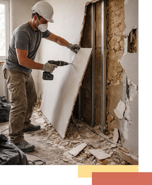 Демонтаж гипсокартона со стен в Канаше качественно и быстро