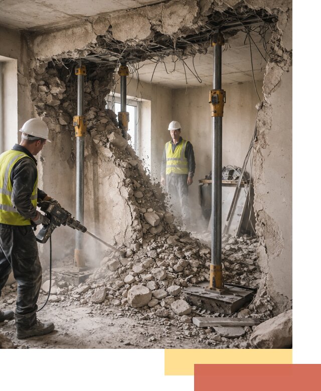 Снос несущих стен в Канаше с гарантией безопасности и качества