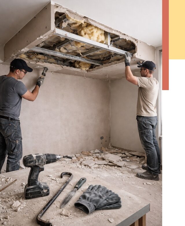 Демонтаж короба из гипсокартона в Канаше от 1561 руб. — быстро и недорого | ОТДЕЛОЧНИК-Кна