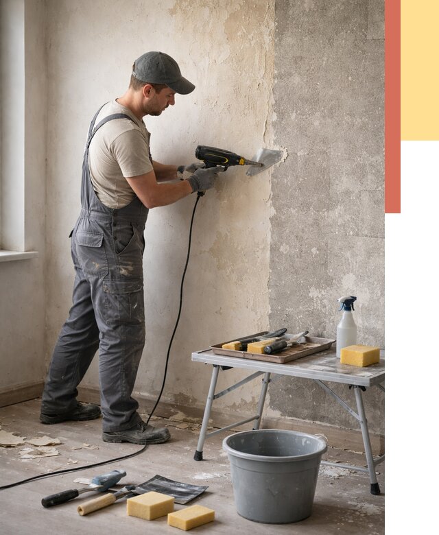 Очистка стен от клея в Канаше от 1900 руб. — снятие и удаление клея со стен | ОТДЕЛОЧНИК-Кна