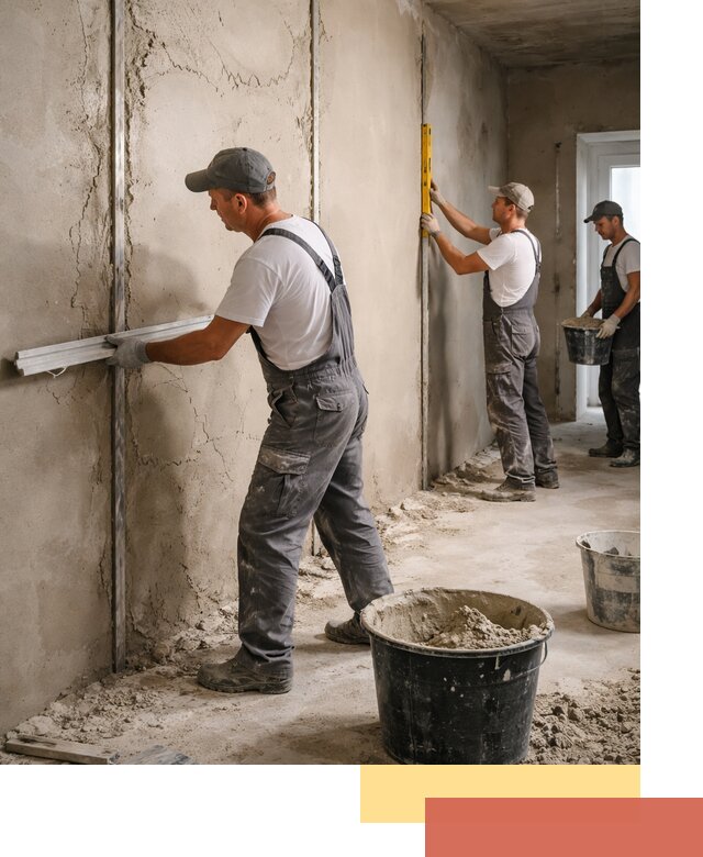 Штукатурка стен по маякам в Канаше — точная и ровная поверхность