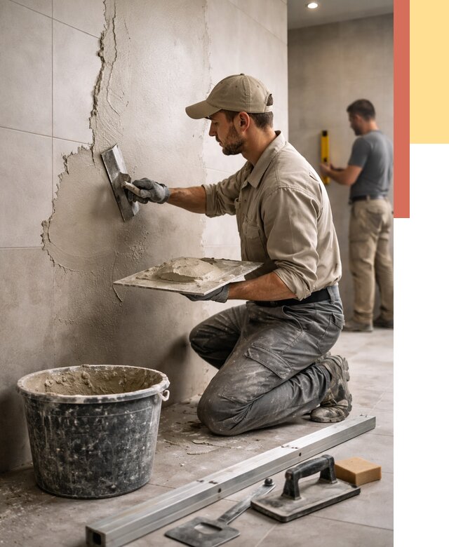 Штукатурка стен в ванной в Канаше от 4622 руб./м² — выравнивание под ключ | ОТДЕЛОЧНИК-Кна