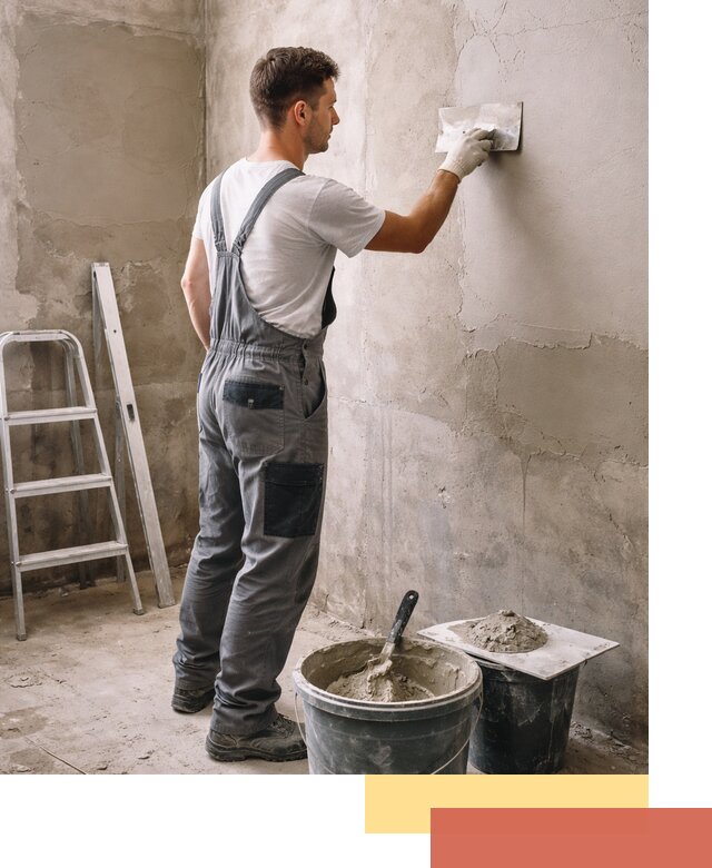 Штукатурка стен в ванной под ключ в Канаше