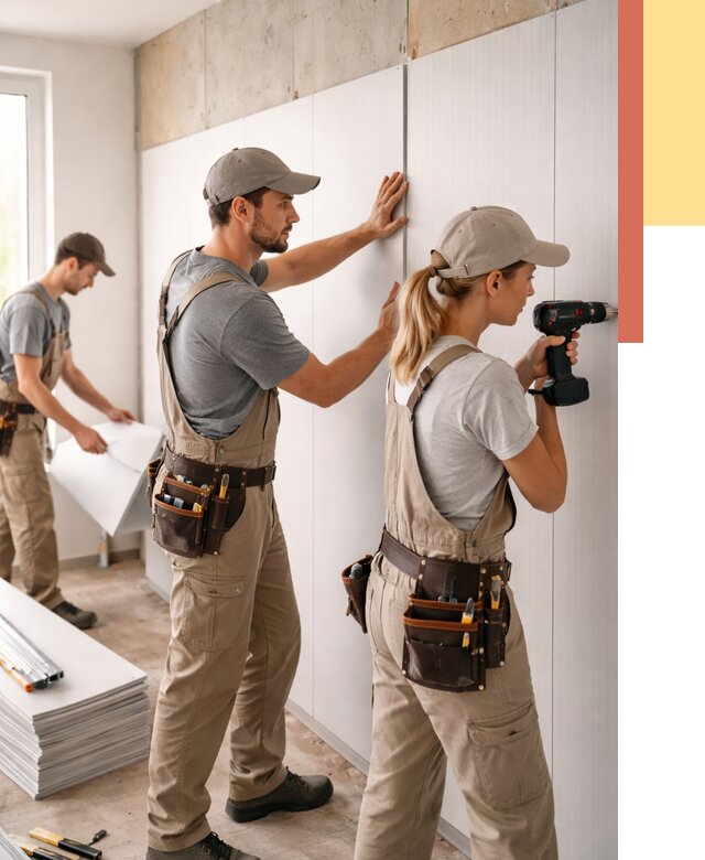 Монтаж ПВХ панелей на стены в Канаше от 462 руб/м2 — быстро и недорого | ОТДЕЛОЧНИК-Кна