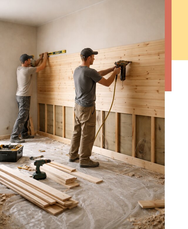 Монтаж деревянной вагонки на стены в Канаше от 7704 руб. | Услуги монтажа вагонки | ОТДЕЛОЧНИК-Кна