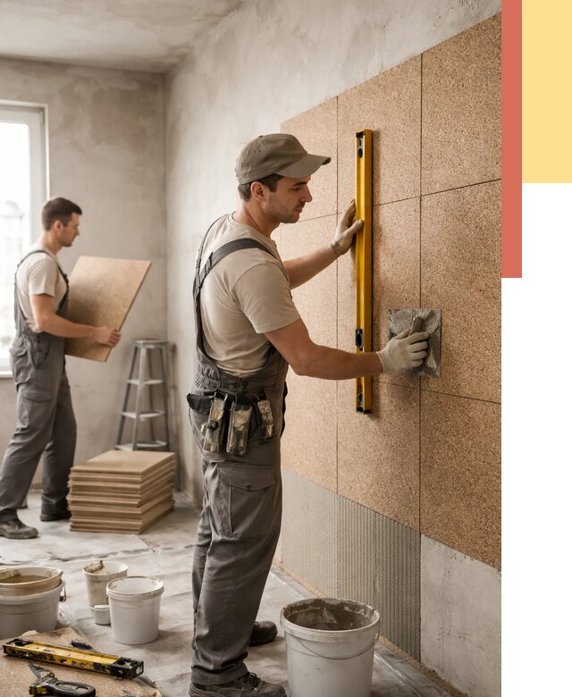 Монтаж пробковых панелей на стены в Канаше от 3595 руб. — ОТДЕЛОЧНИК-Кна