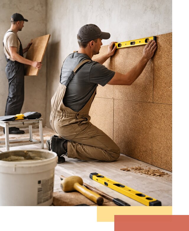 Монтаж пробковых панелей на стены в Канаше быстро и качественно