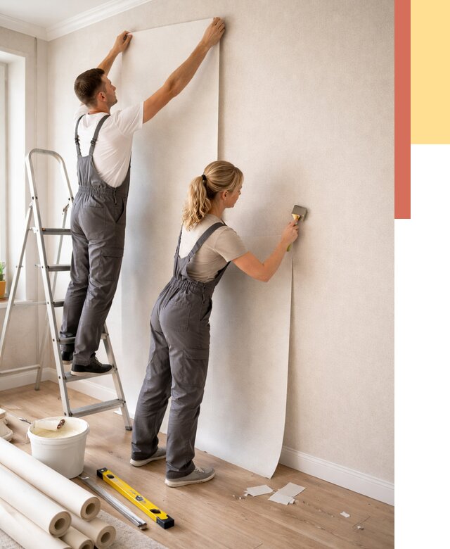 Поклейка флизелиновых обоев в Канаше от 6163 руб. | Быстро и недорого — ОТДЕЛОЧНИК-Кна