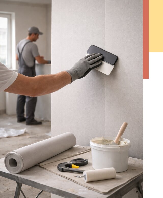 Поклейка обоев под покраску в Канаше от 3595 руб. за м2 | ОТДЕЛОЧНИК-Кна