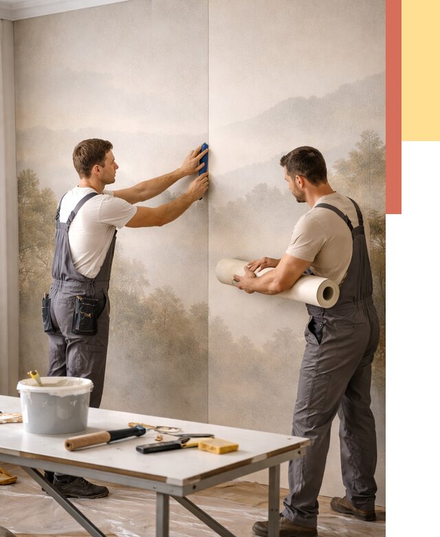 Поклейка фотообоев в Канаше от 8731 руб/м² — быстро и недорого | ОТДЕЛОЧНИК-Кна