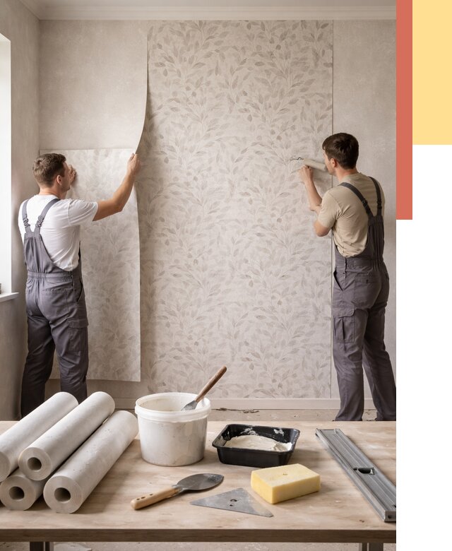 Поклейка обоев с подбором рисунка в Канаше от 3595 руб. | ОТДЕЛОЧНИК-Кна - быстро и недорого