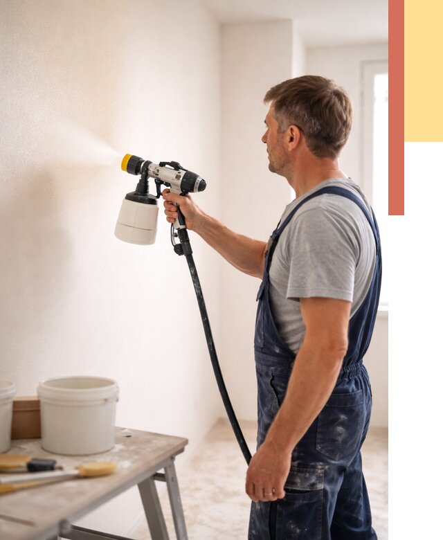 Покраска стен краскопультом в Канаше от 7704 руб. — механизированная покраска | ОТДЕЛОЧНИК-Кна