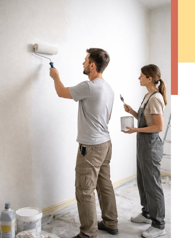 Окраска стен по стеклохолсту в Канаше от 4622 руб/м² под ключ | ОТДЕЛОЧНИК-Кна