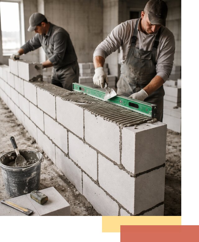 Кладка перегородок из газобетона в Канаше быстро и качественно