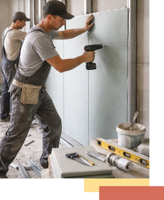 Кладка влагостойких перегородок ПГП в Канаше