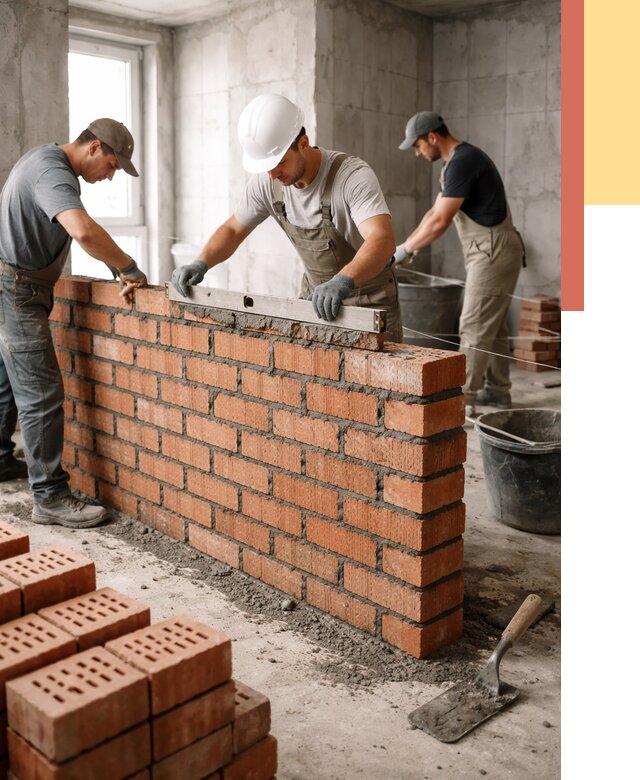 Кладка перегородок из кирпича в Канаше от 3595 руб. за м² | ОТДЕЛОЧНИК-Кна