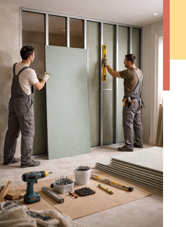 Перегородка из влагостойкого гипсокартона в Канаше от 4931 руб. — монтаж под ключ | ОТДЕЛОЧНИК-Кна