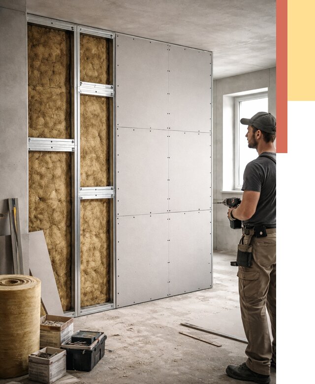 Усиленная перегородка под навеску в Канаше от 13148 руб. — монтаж под ключ | ОТДЕЛОЧНИК-Кна