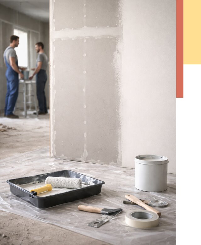 Покраска перегородок из гипсокартона в Канаше от 4622 руб. под ключ | ОТДЕЛОЧНИК-Кна