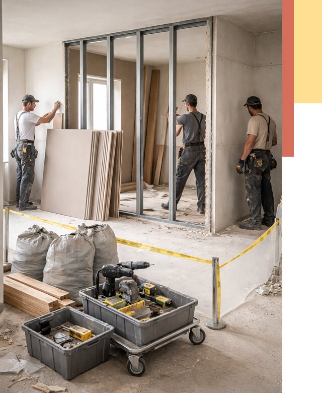 Перенос гипсокартонной перегородки в Канаше под ключ от 4622 руб. | Демонтаж и монтаж – ОТДЕЛОЧНИК-Кна