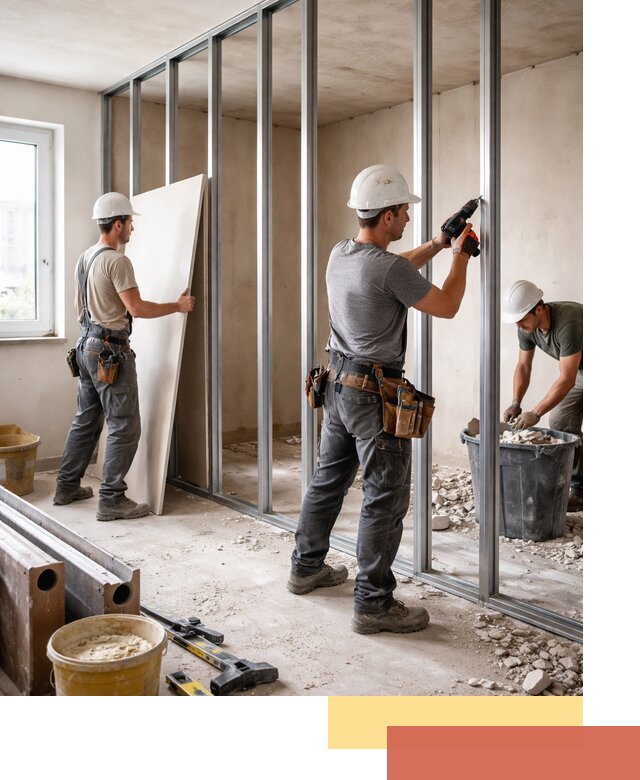 Перенос гипсокартонной перегородки в Канаше профессионально и быстро