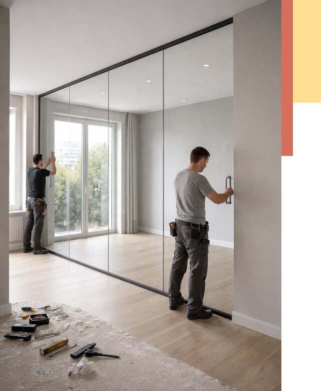 Изготовление стеклянных перегородок в Канаше от 12686 руб. под ключ | ОТДЕЛОЧНИК-Кна