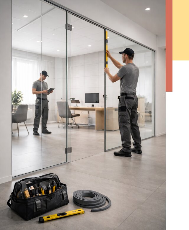 Цельностеклянные перегородки под ключ в Канаше от 9758 руб. — монтаж и цены | ОТДЕЛОЧНИК-Кна