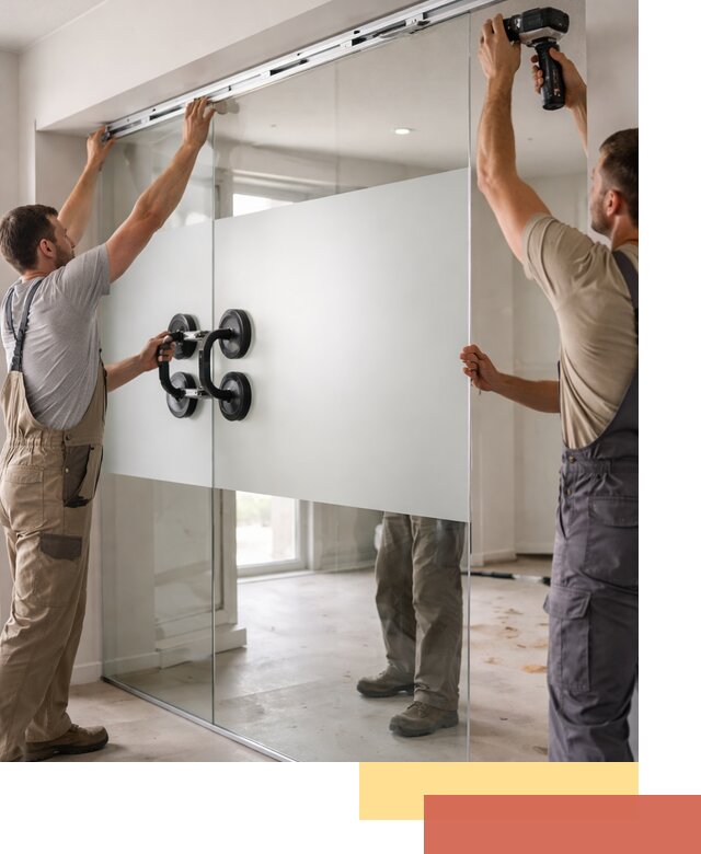 Матовые стеклянные перегородки под ключ в Канаше