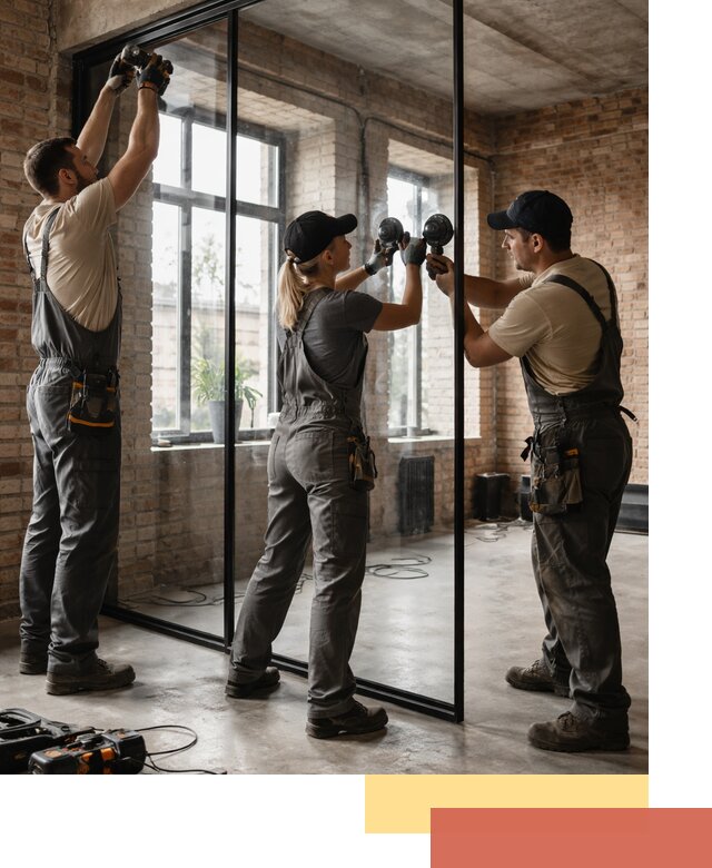 Стеклянные перегородки лофт — изготовление и монтаж в Канаше