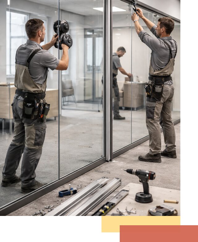 Стеклянные офисные перегородки под ключ в Канаше