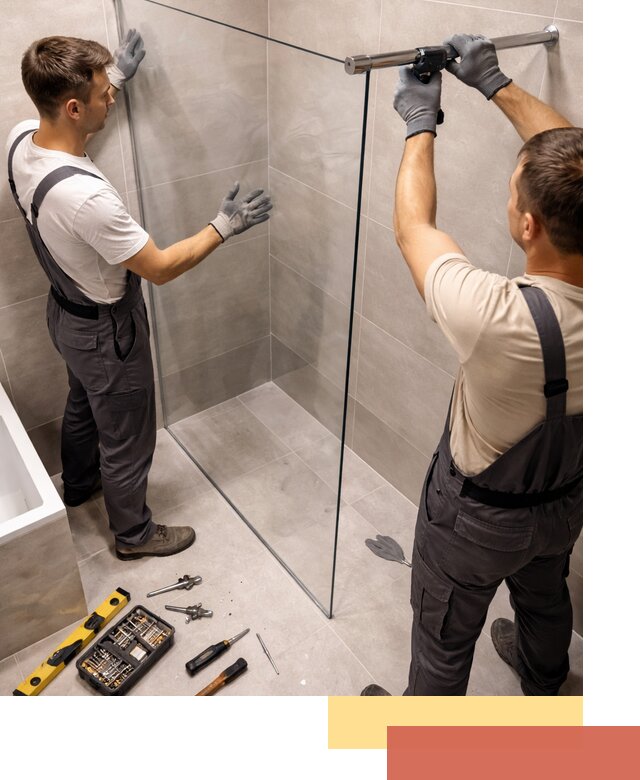 Стеклянные перегородки для душа в Канаше — изготовление и монтаж