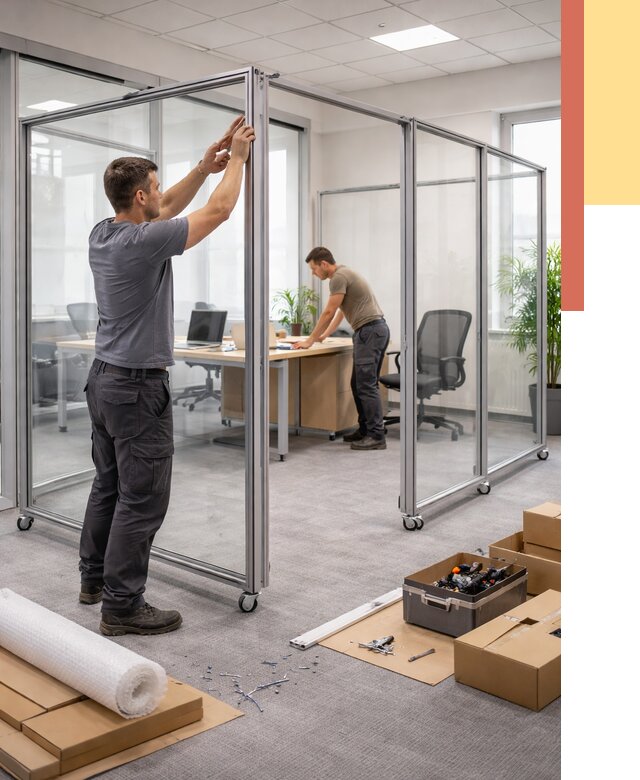 Мобильные офисные перегородки в Канаше от 12840 руб. — установка под ключ | ОТДЕЛОЧНИК-Кна