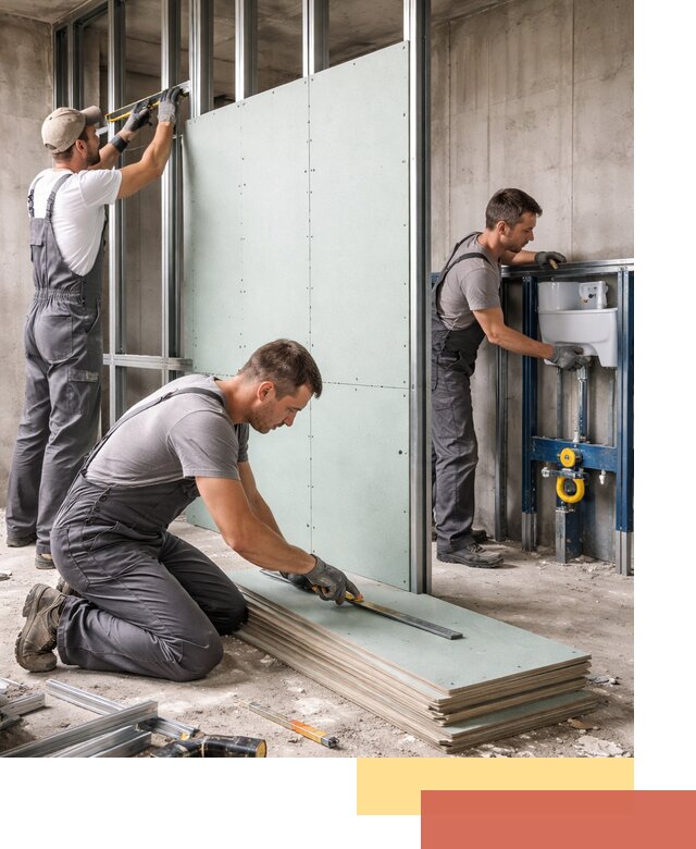 Монтаж и ремонт сантехнических перегородок в Канаше