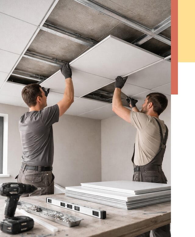 Монтаж кассетного потолка в Канаше от 4622 руб/м2 — установка и сборка | ОТДЕЛОЧНИК-Кна