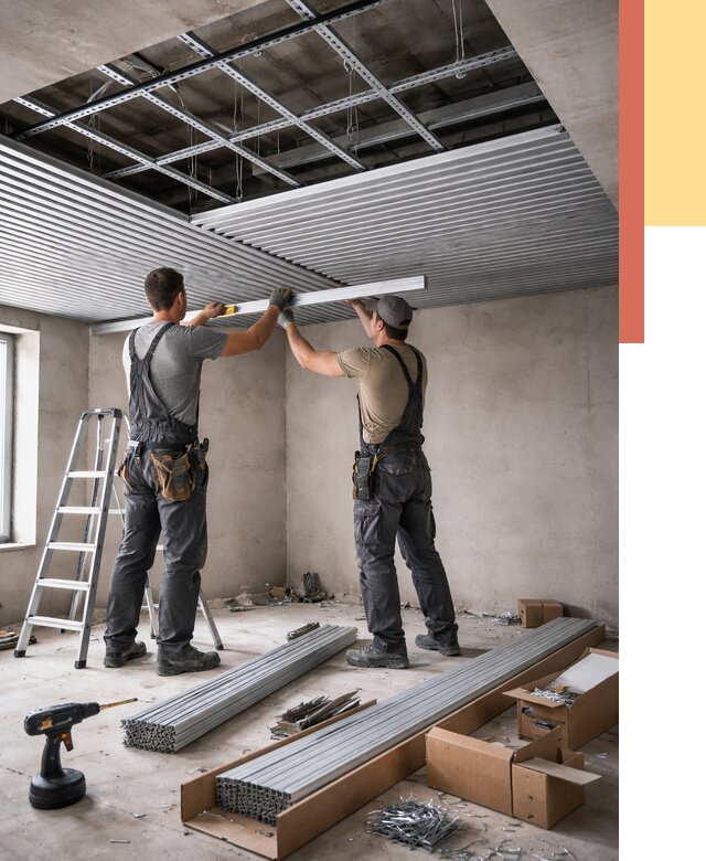 Монтаж реечного потолка в Канаше от 4622 руб. под ключ | ОТДЕЛОЧНИК-Кна