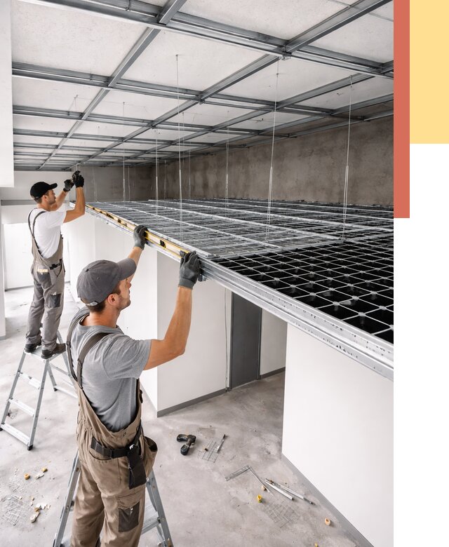 Монтаж потолка грильято в Канаше от 462 руб./м² — быстрая сборка под ключ | ОТДЕЛОЧНИК-Кна