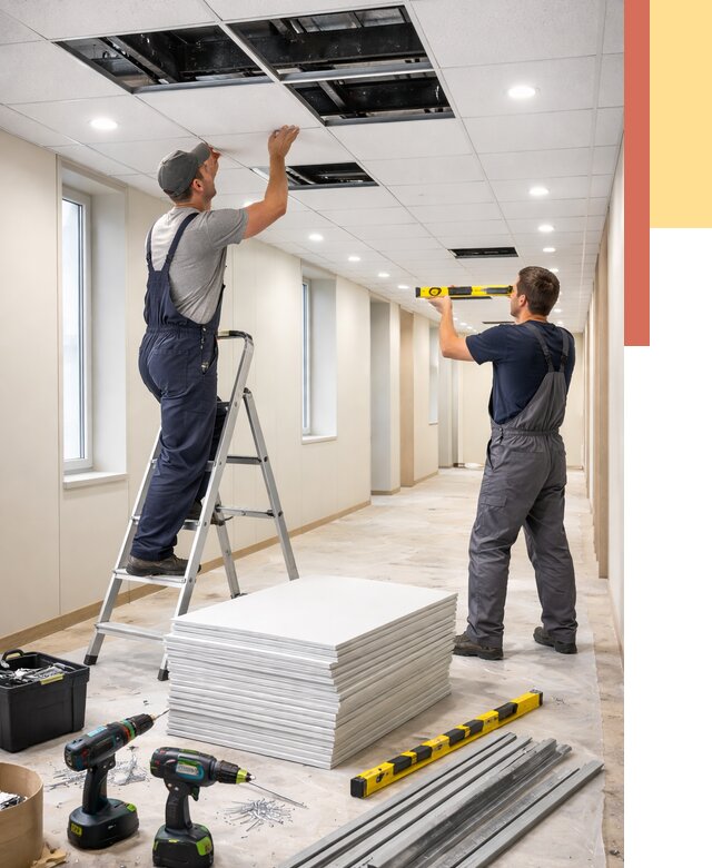 Ремонт потолка Армстронг в Канаше от 4622 руб. — быстро и недорого | ОТДЕЛОЧНИК-Кна