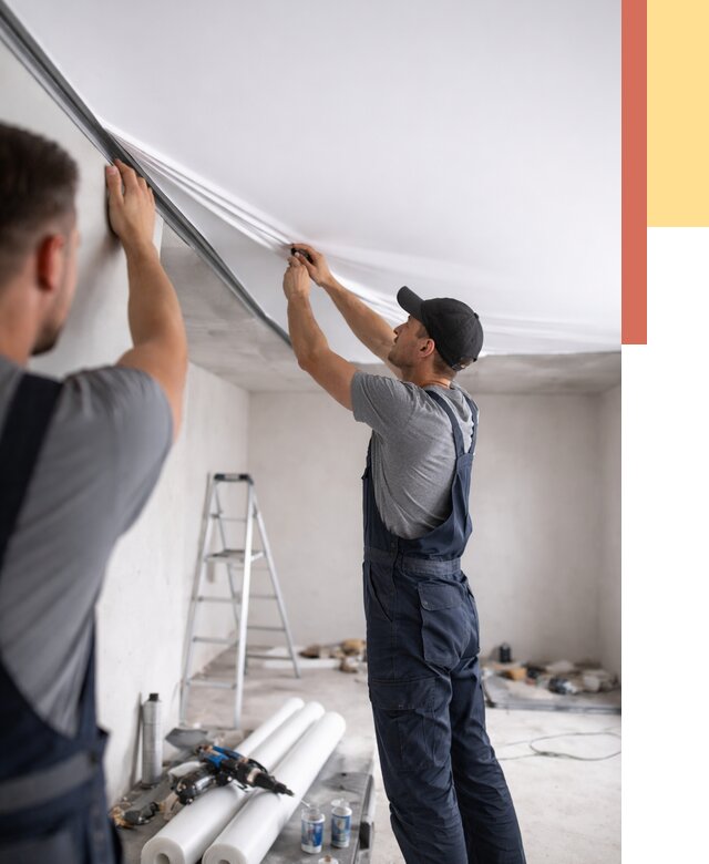 Монтаж матового натяжного потолка в Канаше от 4622 руб./м² — быстро и недорого | ОТДЕЛОЧНИК-Кна