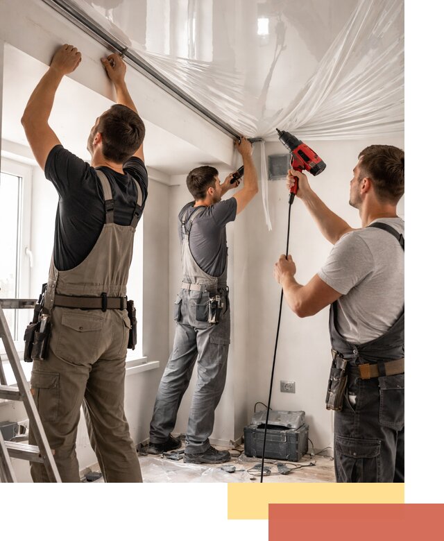 Монтаж глянцевого натяжного потолка в Канаше быстро и качественно