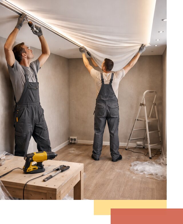 Монтаж натяжного потолка с подсветкой в Канаше цена и сроки