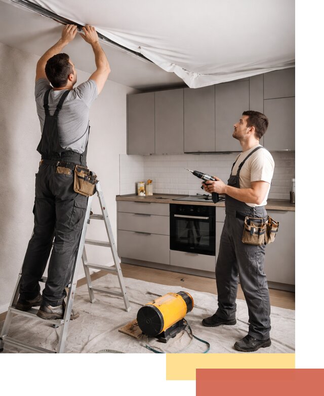 Монтаж натяжного потолка на кухне в Канаше