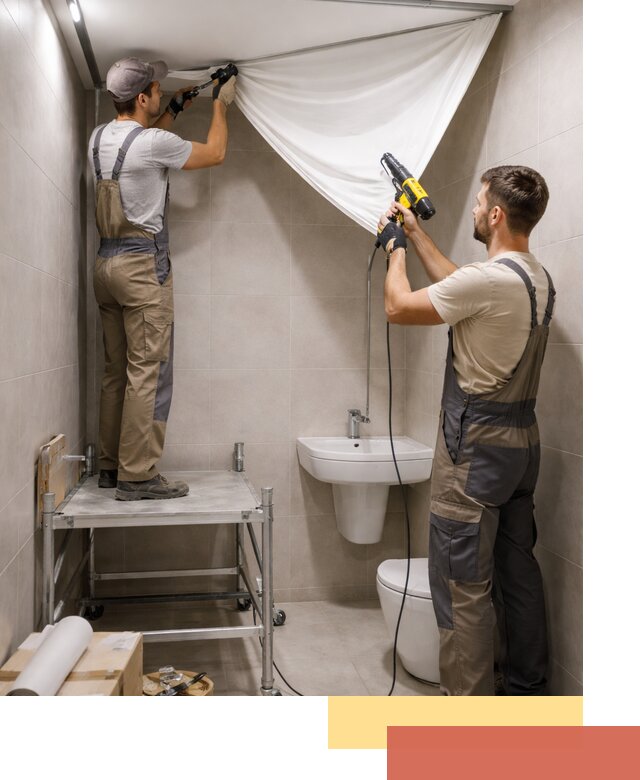 Монтаж натяжного потолка в санузле в Канаше