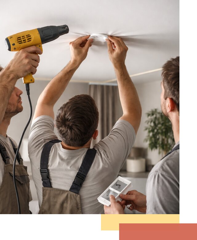 Ремонт прокола полотна натяжного потолка в Канаше