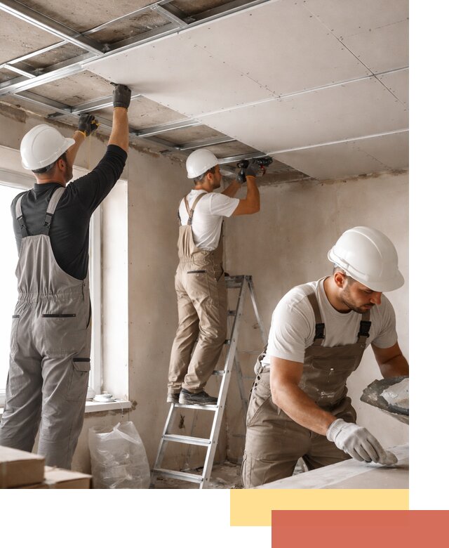 Одноуровневый потолок из гипсокартона в Канаше — монтаж и отделка