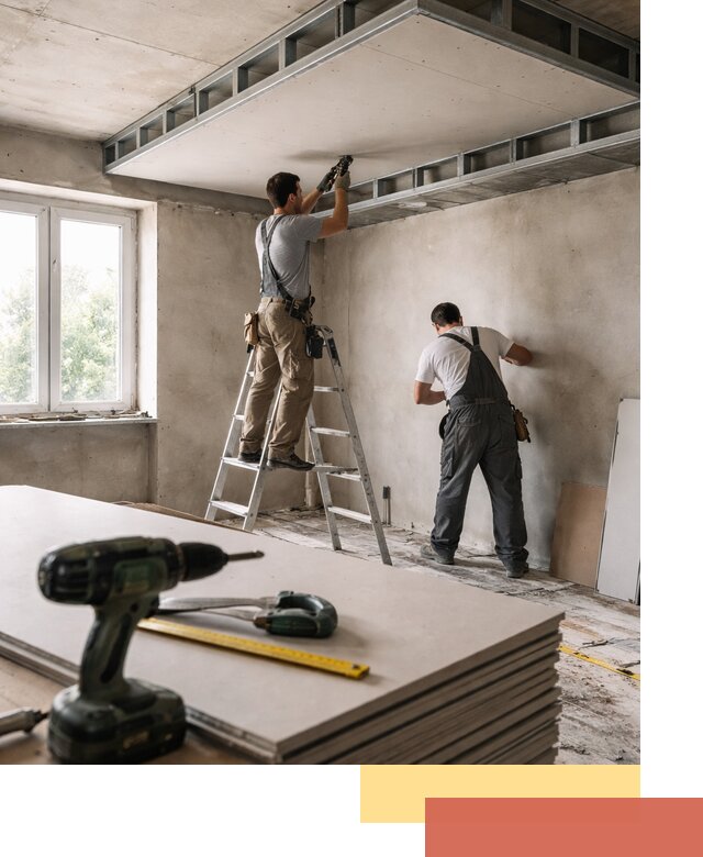 Двухуровневый потолок из гипсокартона в Канаше