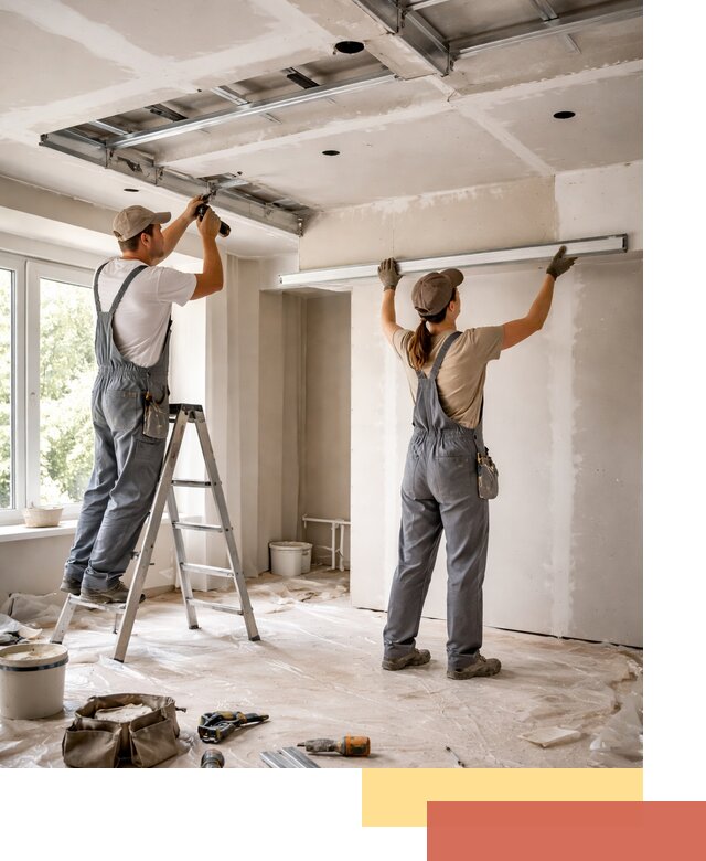 Монтаж многоуровневого потолка из гипсокартона в Канаше